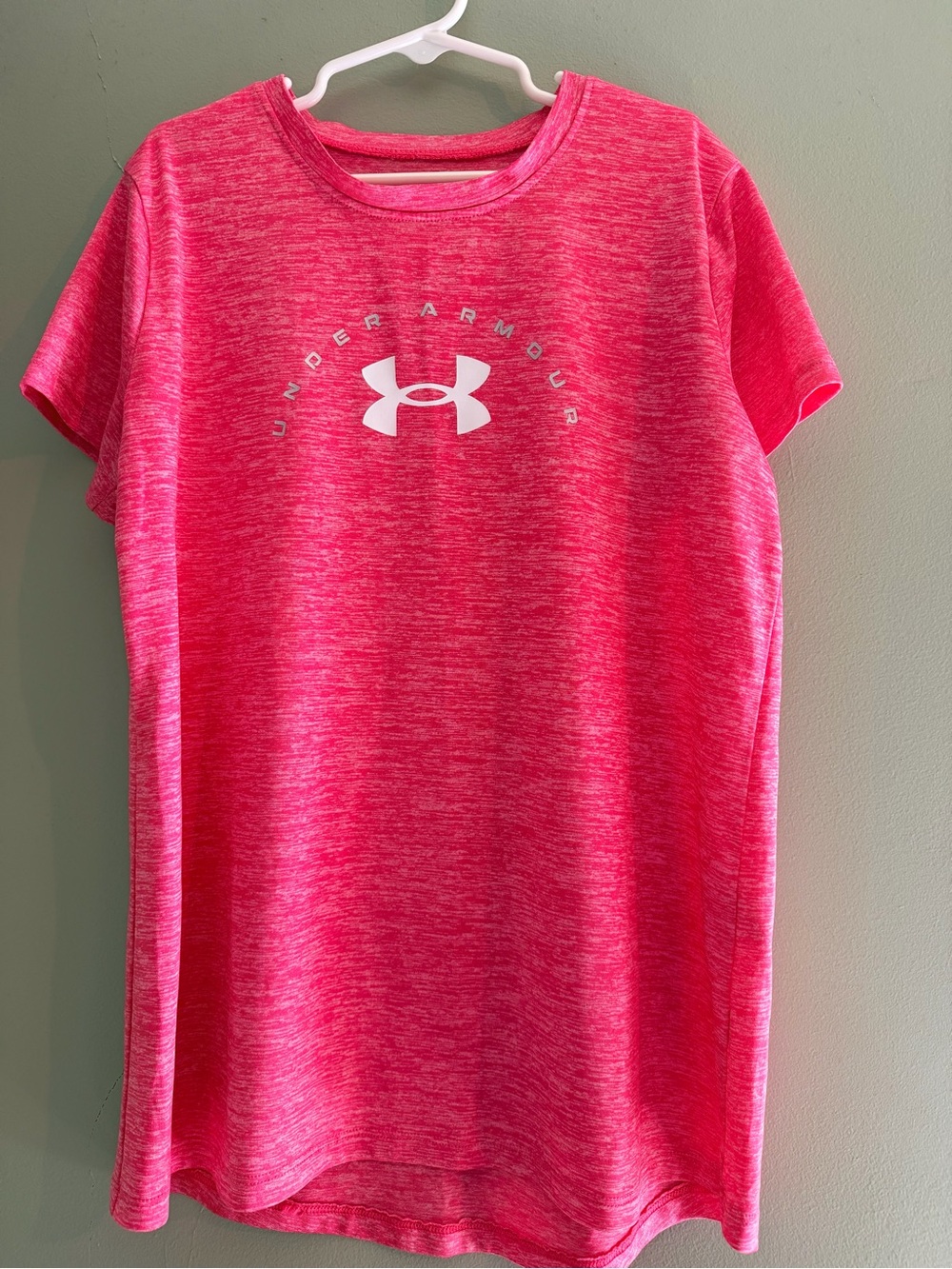 Under Armour Girls Hot Pink Heather Short Sleeve Tee